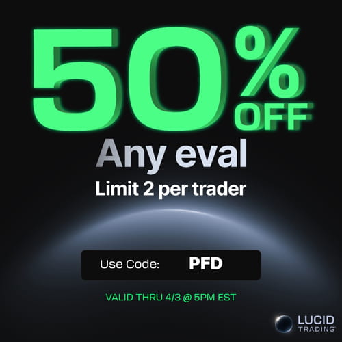 LucidTrading Coupon Code "PFD" β Secure 50% Off Any Eval in 2026