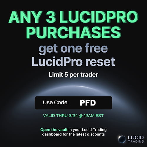 Lucid Trading - Buy 3 Pro Accounts and Get 1 Free Pro Account Reset with code PFD